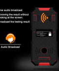 Heavy Duty Wall Scanner With Digital Depth Gauge And Hella Accurate Live Wire Detection For Drywall Installation rear view with audio broadcast feature.