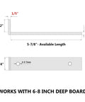 Diagram showing Six Inch Floating Shelf Brackets, Built Tough Heavy Duty Hidden Mounts For Wall, Mantel And Bookshelves, 6 pack