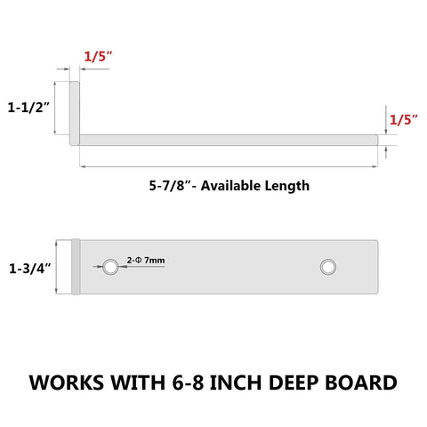 Diagram showing Six Inch Floating Shelf Brackets, Built Tough Heavy Duty Hidden Mounts For Wall, Mantel And Bookshelves, 6 pack
