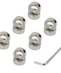 12mm Shaft Collar Lock Ring Set for Lead Screws, Nickel Plated Carbon Steel, 12 Pack with M5 Screws and Allen Key, Silver Finish