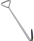 Built Tough Stainless Steel Manhole Cover Hook With Triangular Handle Portable Heavy Duty Sewer Lid Lifter And Drain Grate Puller, angled view
