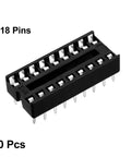 Dual Row DIP IC Socket Adapter For Prototyping And Repairs 2.54mm Pitch 7.6mm Row Spacing 18 Pins Soldering Ready