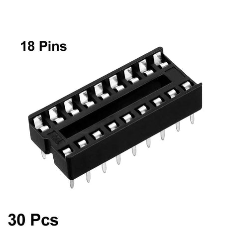 Dual Row DIP IC Socket Adapter For Prototyping And Repairs 2.54mm Pitch 7.6mm Row Spacing 18 Pins Soldering Ready