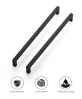 12.6 Inch Square Cabinet Handles Matte Black Pulls showing scratch resistance and anti-fingerprint features