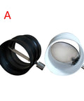 Adjusting Valve Connector Compatible With Flexible Smoke Extraction Pipe For Industrial Lab Welding Fume Arms, black and white design.