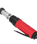 Slick And Smooth Air Straight Die Grinder Pneumatic Grinding Drilling Tool with red handle and silver shaft.