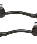 Front Outer Steering Tie Rod End Linkage Set Pair 2Pc For Rio And Accent Left And Right Hand Replacement OE Quality Steering Components Beefed Up Durability Easy Install Secure Handling For Hyundai Kia Models, pair of black steel tie rod ends