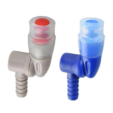 Replacement Bite Valve With 360 Degree Swivel Nozzle For Hydration Pack Water Bag Reservoir, blue and gray valve set