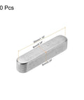Round Ended Feather Keys Set, 10 Pcs Stainless Steel Key Stock 6 x 6 x 30mm displayed with measurements