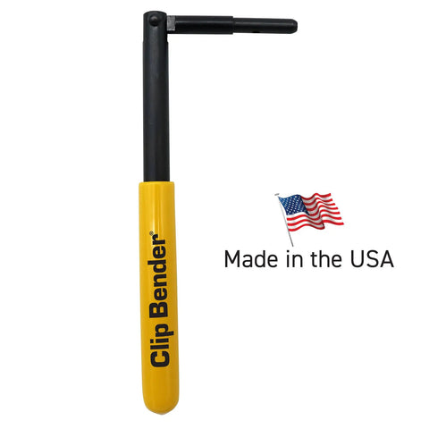 Clip Bender T Post Fence Clip Tool With Bright Yellow Grip Made In USA Steel Construction Black Oxide Finish Prevents Rust