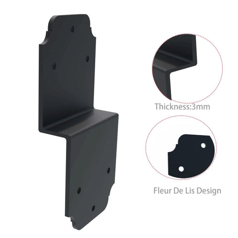 Two Pack Heavy Duty Pergola Brackets Beefy Z Bracket For Post To Beam Connections Six Inch Steel Angle Joist Tie Durable Wood DIY Deck Framing And Fence Repair Hardware Built Tough For Strong Safe Outdoor Builds