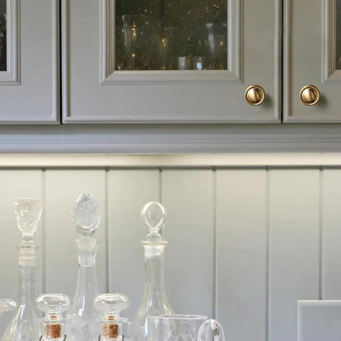 Champagne Bronze Round Cabinet Knobs Six Pack With Smooth Domed Top And Subtle Flared Base For A Polished, Modern Kitchen Look On Cabinets And Drawers, Easy To Install