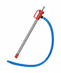 Drill Powered Spiral Oil Pump Liquid Transfer Pump With Reversible Flow Universal Half Inch Socket Interface Compatible With Electric Drills Impact Wrenches Pneumatic Tools Ideal For Automotive Fluid Transfer 1 Meter, red metal body with blue hose