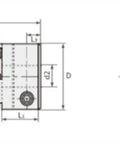 Technical drawing of Heavy Duty Aluminum Elastic Shaft Coupler Pumping Out Serious Torque with dimensions and side view.