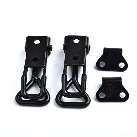 Beefy Toggle Clamp For Cabinets, Doors, Lockers, Boxes And Vehicles, Adjustable Mounting, 220 Lb Holding Power, Durable Steel Hasp Catch Clip, Easy Install, Versatile Latch Solution, black metal 2-pack