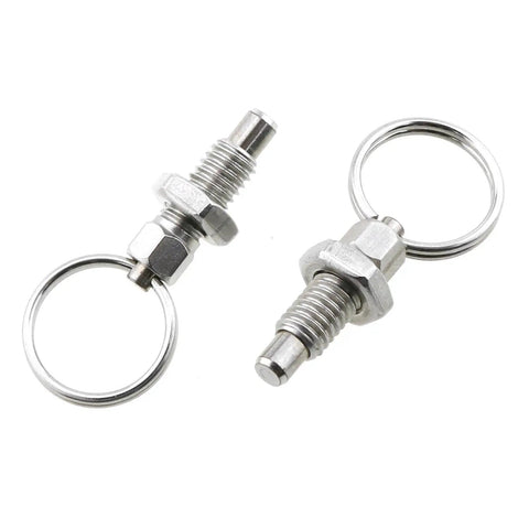 Heavy Duty M6 Stainless Steel Spring Indexing Plunger With Pull Ring Quick Release for robust workshop clamps and jigs.