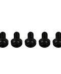 100 Piece Nylon Hex Spacers Kit M2 M3 M4 With Male And Female Screws Nuts Round Head Plastic Fasteners For DIY Electronics And Furniture Assembly In Black White Assorted Sizes black round-head nylon screws shown front view
