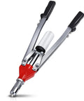 21 Inch Hand Rivet Nut Tool Set With 5 Guide Nozzles, Chrome Plated Stainless Steel Riveter Kit