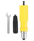 Effortless Electric Rivet Tool Adapter Kit Built From Rugged Plastic And Alloy Steel For Versatile Blind Riveting Projects Perfect For DIY Newbies And Pro Craftspeople Who Want Simple Heavy Duty Drill Attachments, yellow drill adapter with wrench