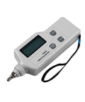 Portable Vibration Meter AS63A Vibrometer For Acceleration Displacement And Velocity Measurements With Clear LCD Handheld Vibration Analyzer Built For Industrial Diagnostics And Machinery Maintenance Pro Grade Quality. Gray handheld vibrometer with wrist strap