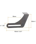 Side view of Heavy Duty Bench Grinder Tool Rest Bracket Set Two Pack With Screws Carbon Steel Black Finish for Polisher and Grinder Projects