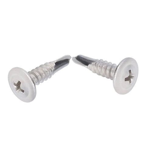 Self Drilling Screws With Round Washer Head In 304 Stainless Steel For Wood And Metal Quick Installation, Rust Resistant M4.8x19 Fasteners