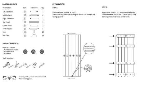 Knotty Pine Sliding Barn Door Kit 36 in Wide by 84 in High Dark Walnut Finish Handcrafted in USA Unassembled Panels Hardware Included Smooth Silent Tracks Pre-Drilled Holes for Easy Install Game Changing Home Upgrade - Installation Instructions Diagram