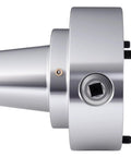 Side view of 5C Collet Chuck 5 Inch Plain Back For Lathe Machine With Recessed Back Plate Ready To Install Via Adapter Heavy Duty 0.0006 TIR