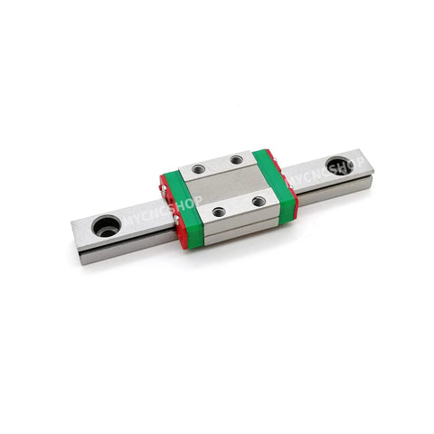 Close-up of Pair Of MGN7 Miniature Linear Rail Guides 120mm 4.72in With MGN7C Carriage Blocks for 3D Printer and CNC Machine
