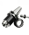 Kick Start Your Heavy Duty Grinding Rig With This BT50 Keyless Spring Collet Chuck Featuring ER32 ER40 tool holder in black and silver.
