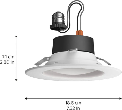 Smart Retrofit Recessed 5/6 Inch LED Downlight With White Ambiance Warm To Cool Light 1100LM Indoor Control With Hue App