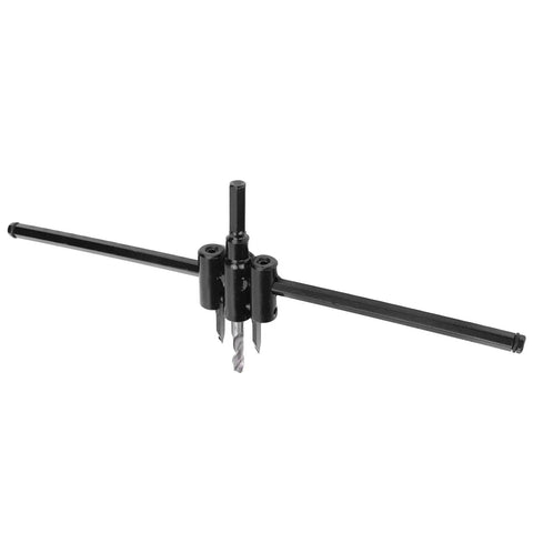 Heavy Duty Adjustable Hole Saw Kit With Double Blade Alloy Steel Cutter For Precise Wood And Plastic Board Drilling 30 To 300mm Diameters Fast DIY Woodworking Accessory Tool, black adjustable cutter