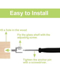 Installation guide for Top Notch Cabinet Shelf Clips 20pcs Glass Supports in Polished Chrome Zinc Alloy Adjustable Wall Mount With Pin