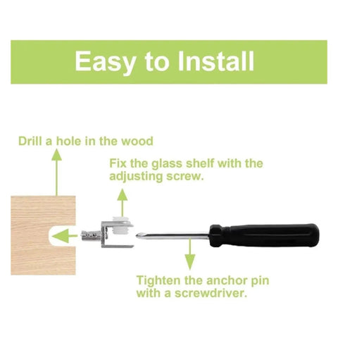 Installation guide for Top Notch Cabinet Shelf Clips 20pcs Glass Supports in Polished Chrome Zinc Alloy Adjustable Wall Mount With Pin