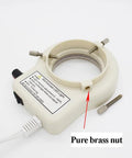 LED Ring Light For Microscope With 32 LEDs Adjustable Brightness Shadow Free Illumination For Stereo Microscope And On Camera Use Easy Mount And Secure Clamp White Light For Detailed Observation brass clamp