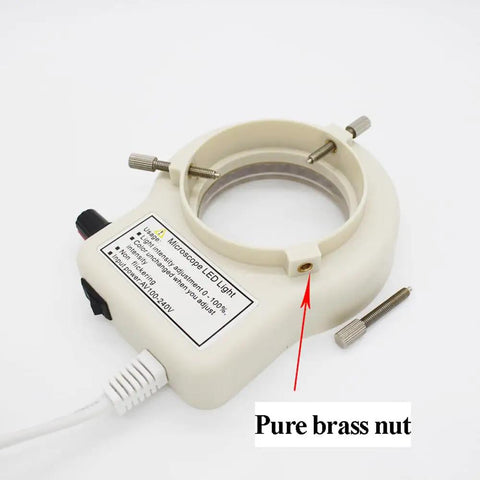 LED Ring Light For Microscope With 32 LEDs Adjustable Brightness Shadow Free Illumination For Stereo Microscope And On Camera Use Easy Mount And Secure Clamp White Light For Detailed Observation brass clamp