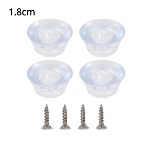 No Slip Rubber Feet Kit For Furniture And Appliances, 60 Pack, Thermoplastic Rubber With Stainless Steel Washer, 1.8cm, screws visible