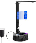 Smart LED Desk Lamp With Wireless Charger And USB Port, Built-In Bluetooth Speaker, Adjustable Arm And Brightness