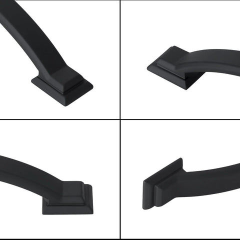 Close-up views of 10 Pack 3 Inch Matte Black Cabinet Pulls Zinc Alloy Drawer Handles for Kitchen Cabinets, durable design