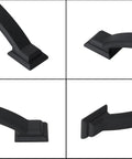 Close-up view of Two Pack 3 Inch Matte Black Cabinet Pulls Zinc Alloy Drawer Handles Solid Cabinet Hardware for kitchen and bathroom.