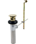 Polished Brass Metal Bathroom Sink Drain Assembly Kit No Lift Rod And Knob Durable Lavatory Drain Replacement For Quick Fix