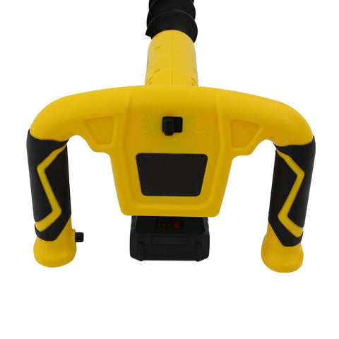 Cordless Post Hole Digger With 20V DC 350W Motor 550 RPM Auger yellow handle and control panel