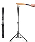 Adjustable Batting Tee With Tripod For Baseball And Softball, Height From 29.5 To 41.3 Inches, Foldable Practice Tee in use