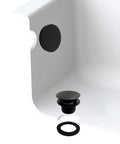Dope Matte Black Tip Toe Bathtub Drain Stopper With Mushroom Overflow Faceplate One Half Inch Coarse Thread for installation in tub.
