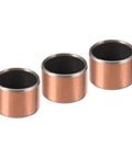 3 Pack 12mm Bore Sleeve Bearings 14mm Outer Diameter 10mm Length Wrapped Oilless Bushings, bronze sintered PTFE