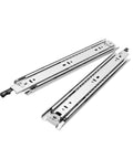 Rugged 12 Inch Full Extension Drawer Slides With Locking Mechanism 150 Lb Capacity Side Mount Ball Bearing Rails smooth roll detail.