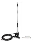 Vehicle Mobile Ham Radio Antenna For VHF UHF 136-174MHz And 400-470MHz With Lip Mount Bracket PL259 Male 50 Ohm SO239 Right Angle Bulkhead