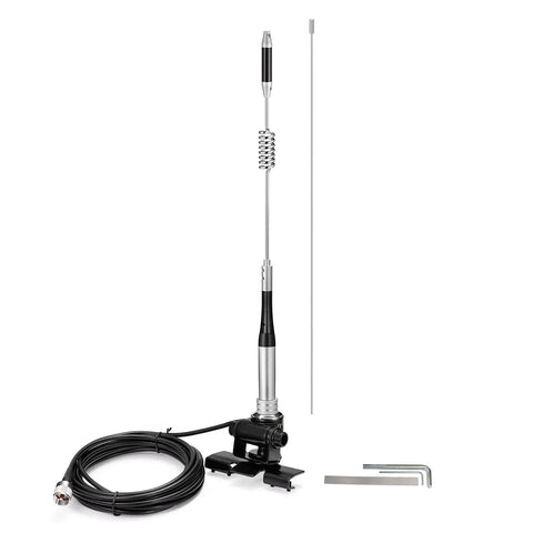 Vehicle Mobile Ham Radio Antenna For VHF UHF 136-174MHz And 400-470MHz With Lip Mount Bracket PL259 Male 50 Ohm SO239 Right Angle Bulkhead