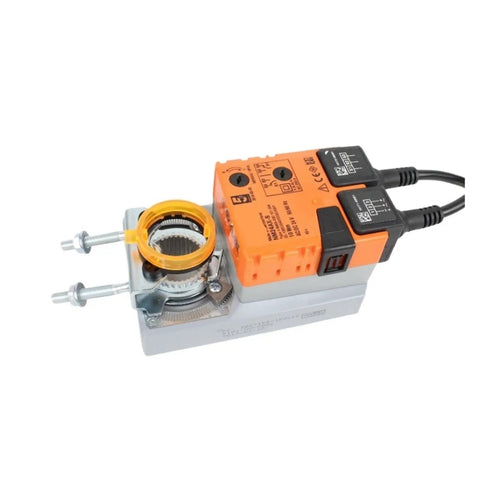 Heavy Duty Damper Actuator Featuring Ten Nm Torque And Ip54 Protection For Hvac Duct Control Systems with connectors.
