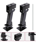 Two Pack Swing Down Trailer Stabilizer Jacks With Seven Inch Drop Leg And Eighteen Inch Adjustable Rod Handle Visible